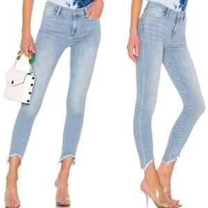 FRAME Le High Rise Skinny Jeans Light Blue 24 Minimalist Streetwear Edgy Trendy